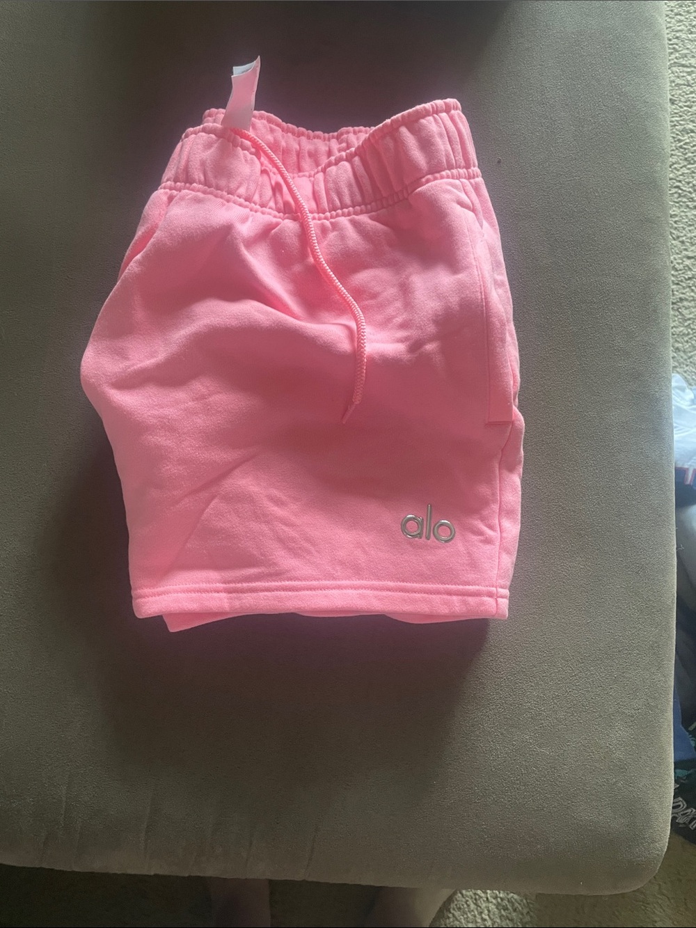 ALO Yoga Pink Cozy Drawstring Athletic Shorts - Picture 2 of 5